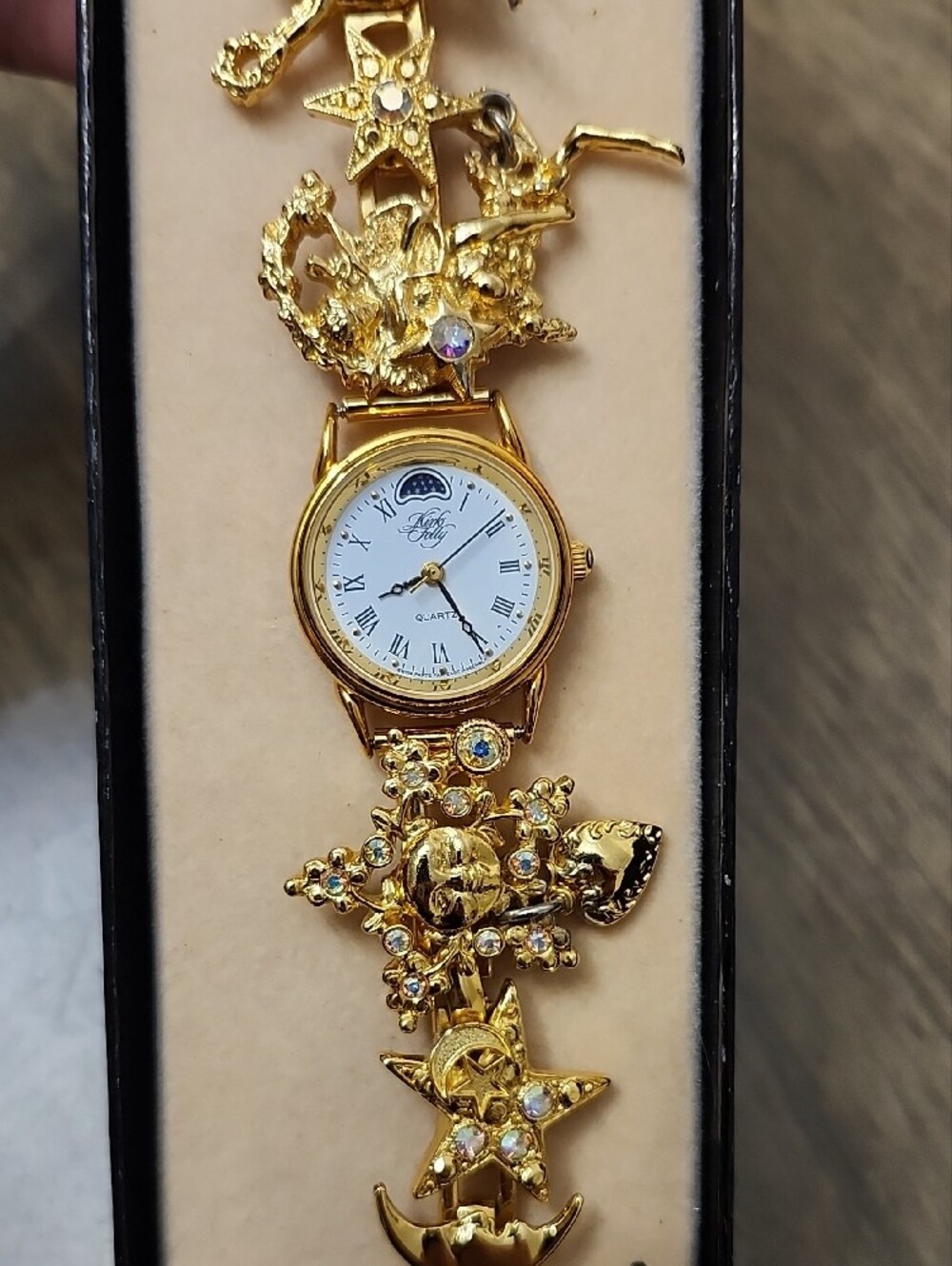 Kirks Folly Gold-tone Ocean & Celestial Charm Bracelet Watch - Picture 2 of 6